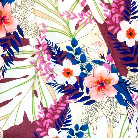 Peach Love California Floral Botanical Romper w/ Adjustable Spaghetti Straps - Picture 3 of 9